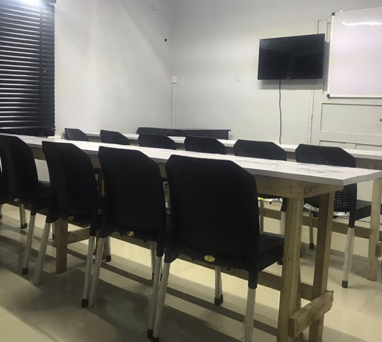 The air-conditioned classroom